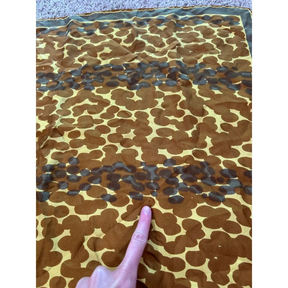 Vintage Silk Scarf Abstract Floral MCM Retro Earthy Japan Botanical Mod 70s 60s